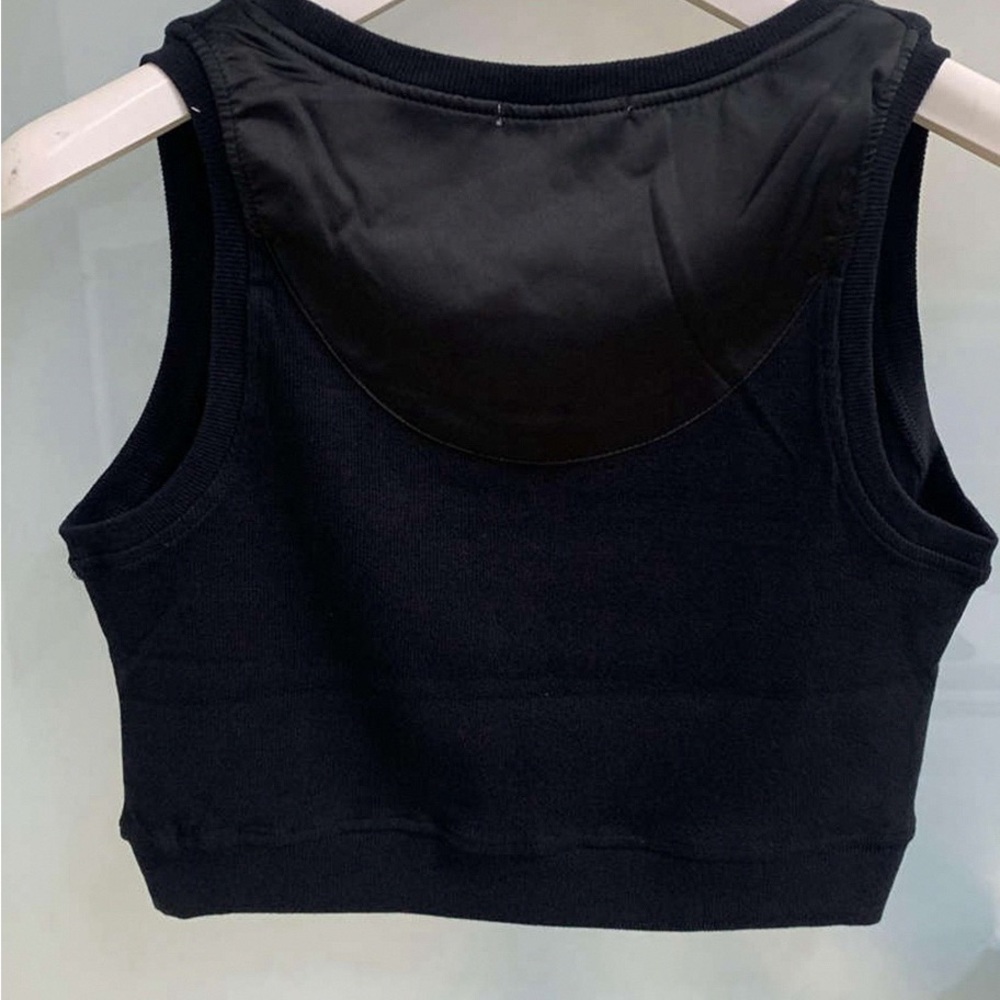 Loewe Black Cropped Tank Top with White Anagram Logo - Picture 2 of 5